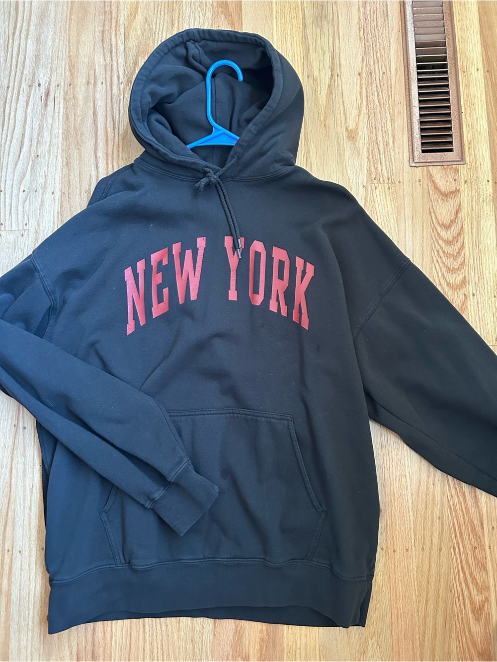 Brandy Melville Black Hoodie with Red NEW YORK Chest Print new no tag